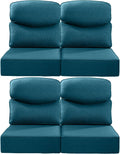 Luxury 24x24x6 Smile Patio Dining Chair Cushions Set of 4 - Peacock