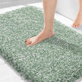 Light Green and White Bathroom Rug 36x24 - Plush, Non Slip Bath Mat
