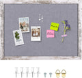 Gray Felt Bulletin Board 29.5 x 19.7 in - Rustic White Frame Board