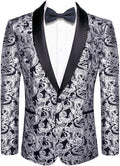 Men's Jacquard Shawl Lapel Slim Fit Tuxedo Blazer - Elegant Party Wear
