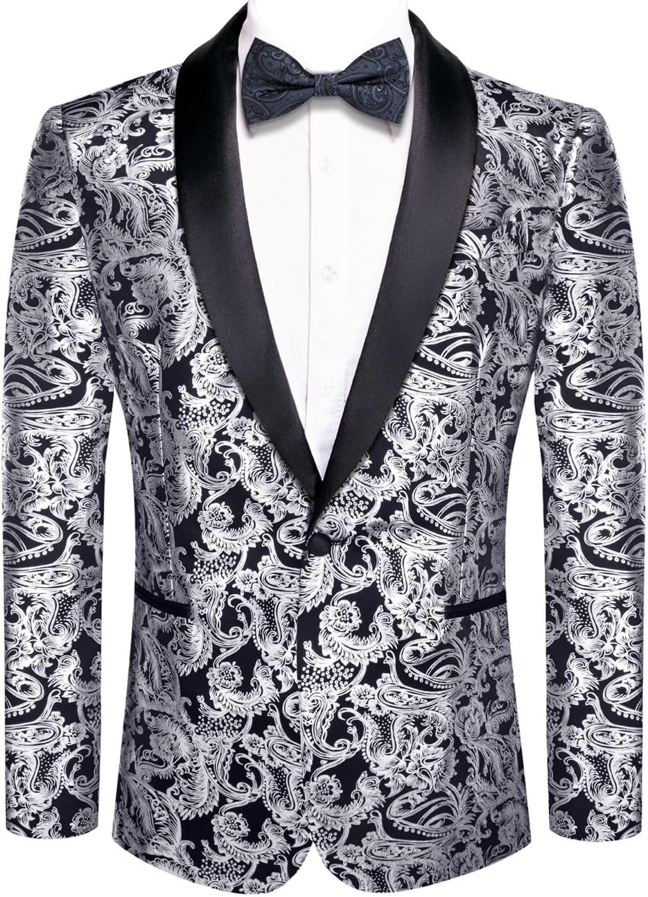 Hi-Tie Stylish Men Suit Jacket Blazer for Elegant Occasions