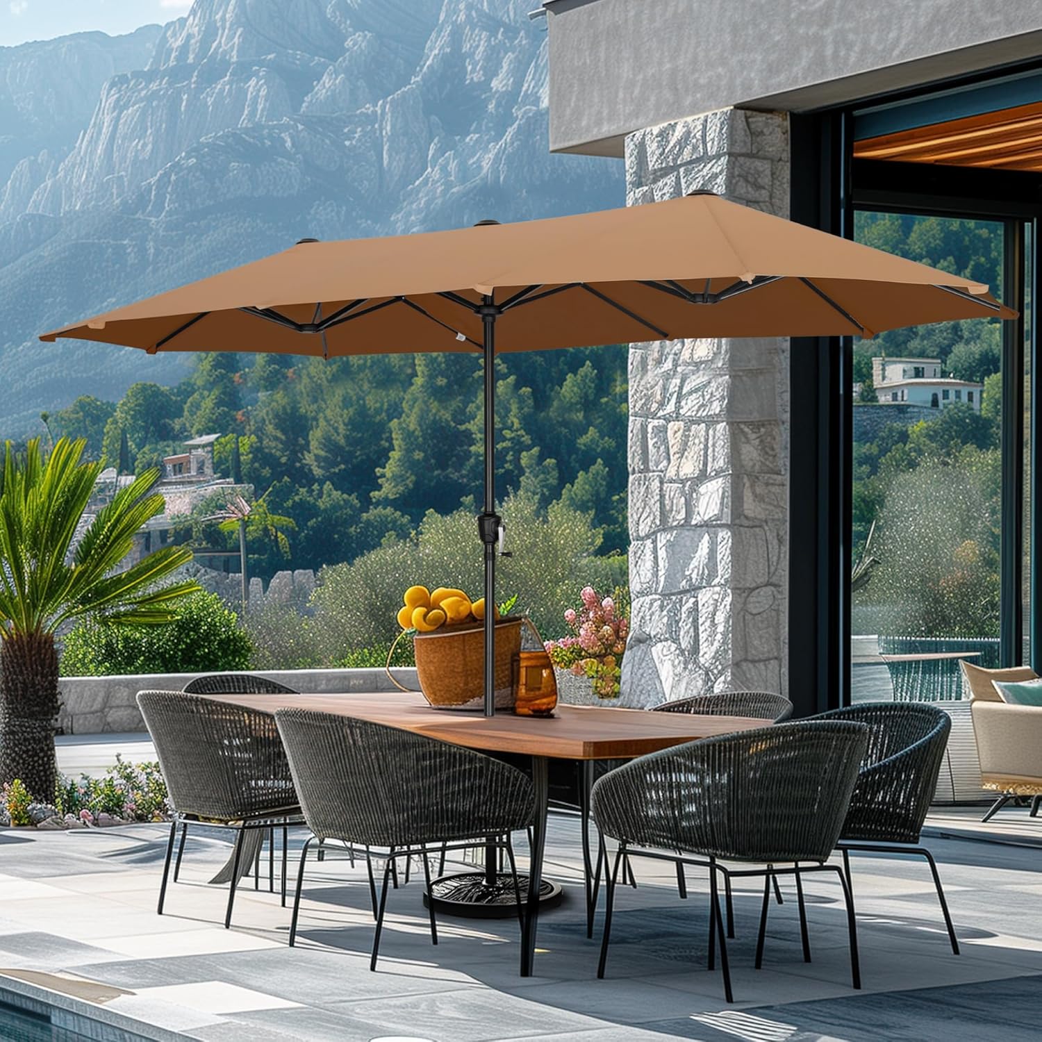 13ft Rectangle Patio Umbrella for Large Outdoor Spaces