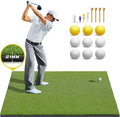 Golf Practice Mat Set with Balls & Tees