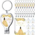 Gold 15th Quinceanera Party Favors 50 Sets - Keychain Bottle Openers
