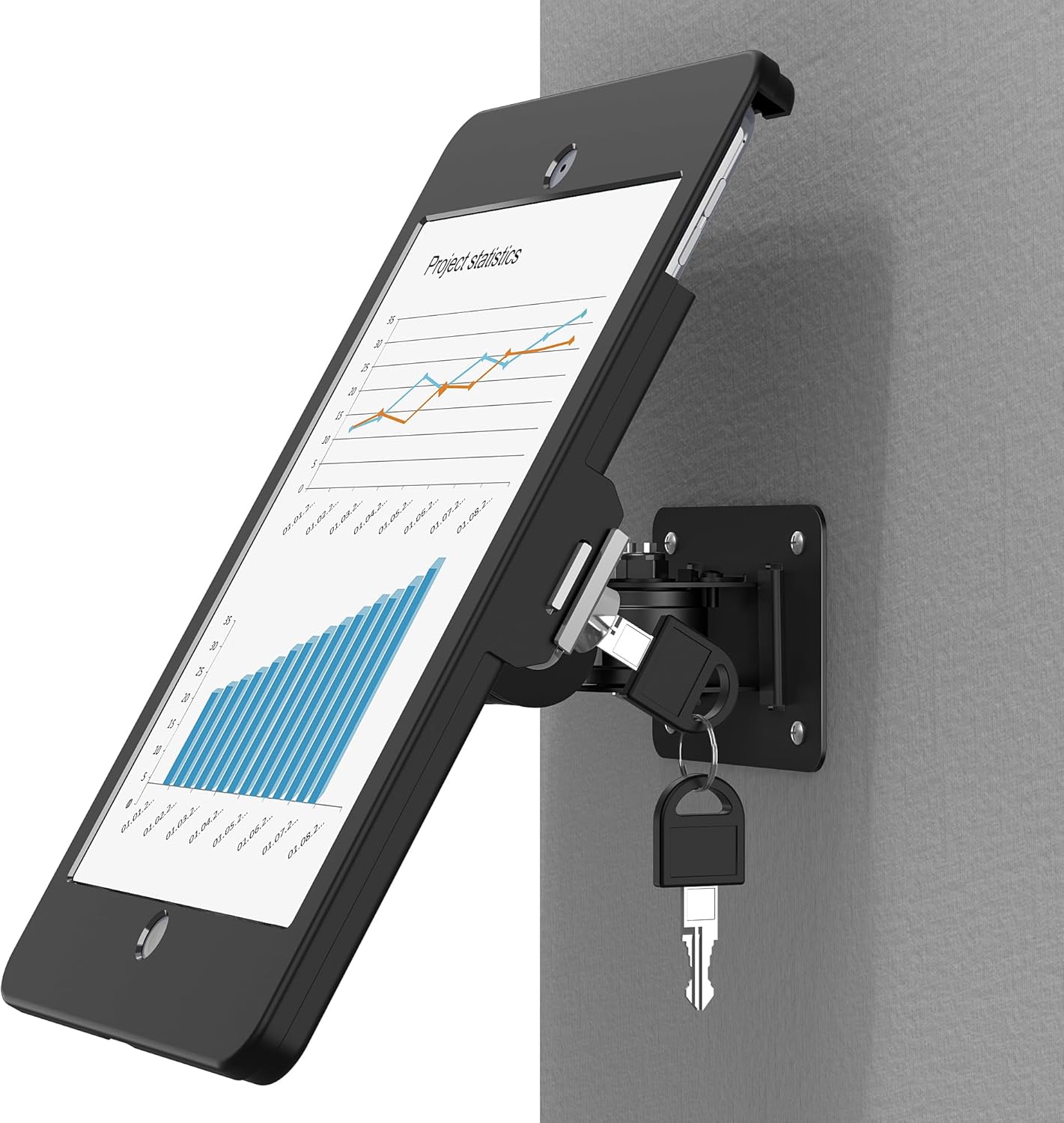 iPad Wall Mount Holder with Anti-Theft Lock for 10.2-Inch iPads