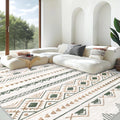 8ftx10ft Boho Geometric Area Rug - Soft Low Pile Living Room Rug