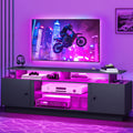 Modern TV Stand for TVs Up to 75 in with LED Light Strip