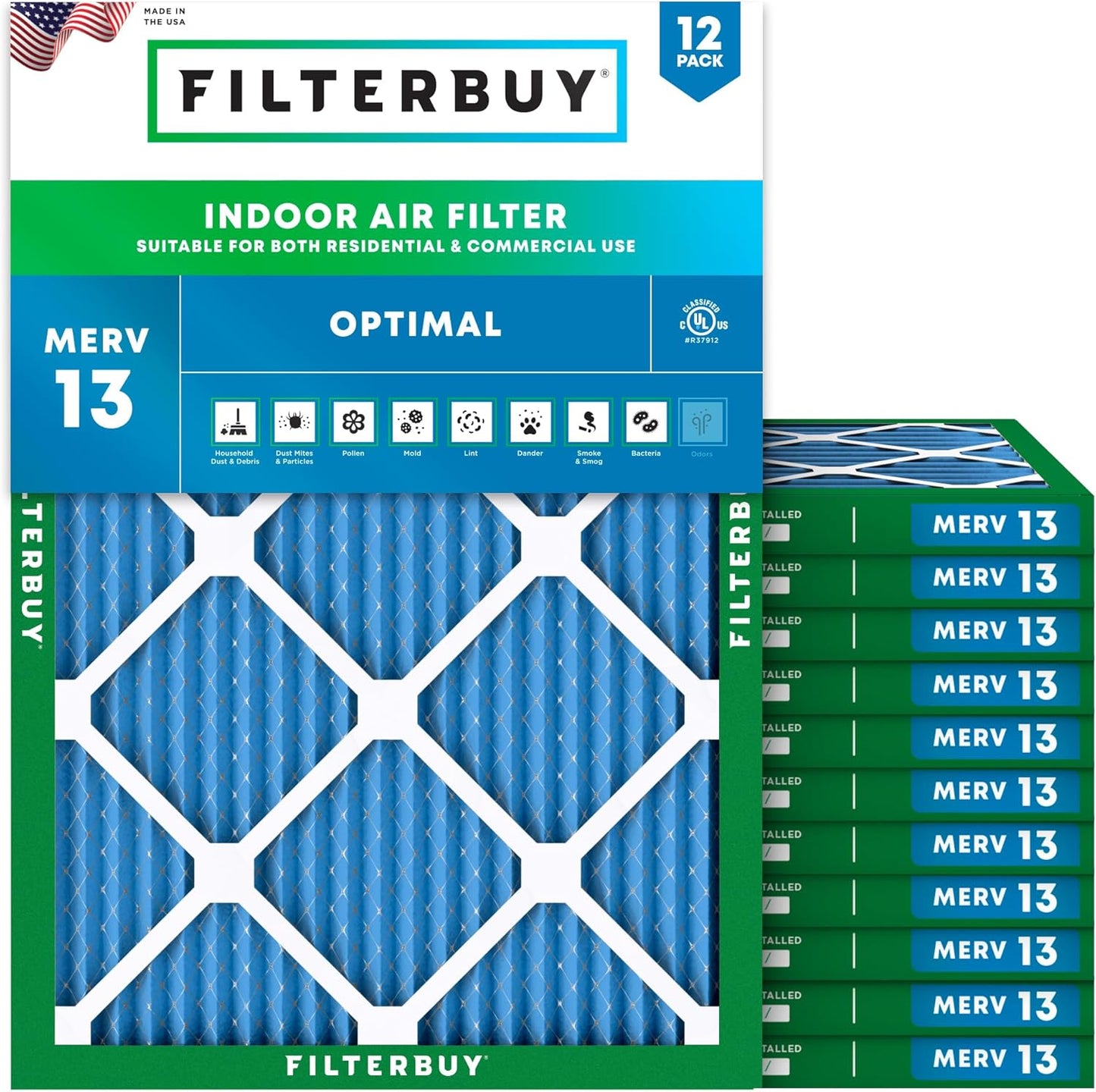 Filterbuy 20x21.5x1 Air Filter MERV 13 for Health Defense