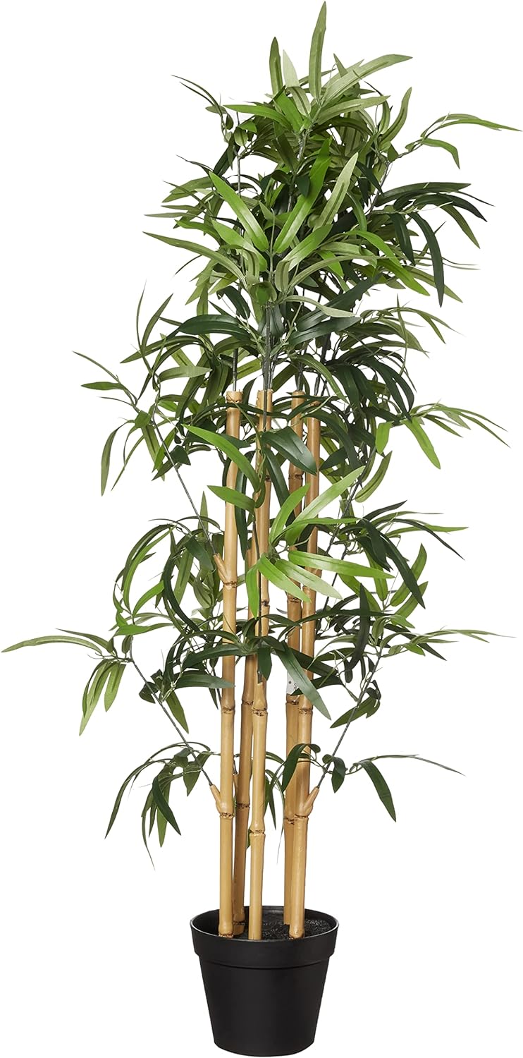 Artificial Bamboo Plant in Plastic Planter for Home Decor