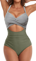 Women's One Piece Tummy Control Cutout Swimsuit - Flattering Fit