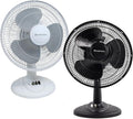 Comfort Zone Oscillating Table Fan Bundle 12 in - Quiet 3-Speed Duo