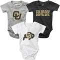 Baby College Team 3 Pack Cotton Rompers - Soft Team Gear