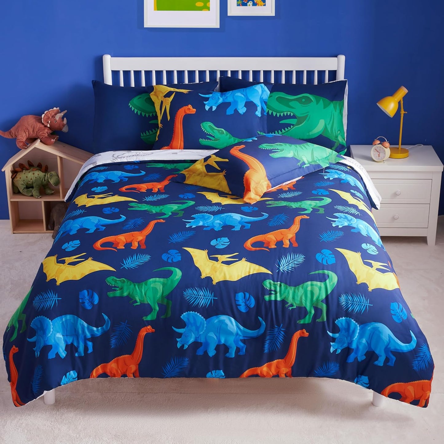 Joiedomi Kid Full Comforter Set with Dinosaur Design for Boys