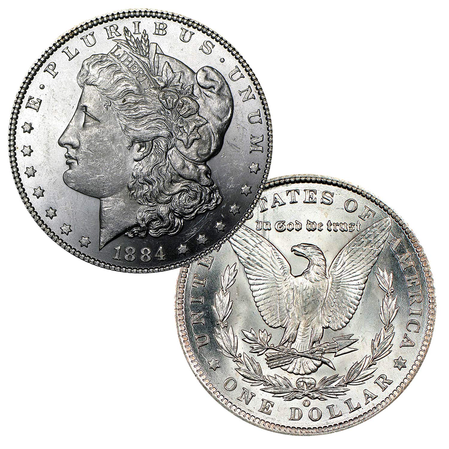 USA 1884 O Morgan Silver Dollar Coin - Brilliant Uncirculated