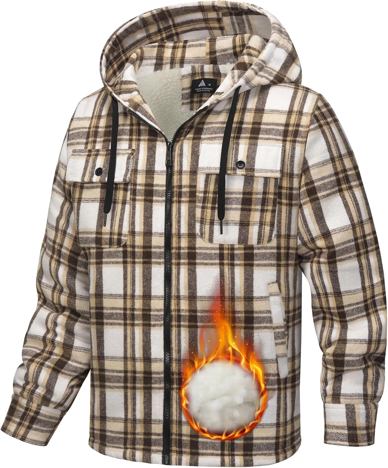Men Winter Coat Flannel Plaid Shirt Jacket for Warmth and Style