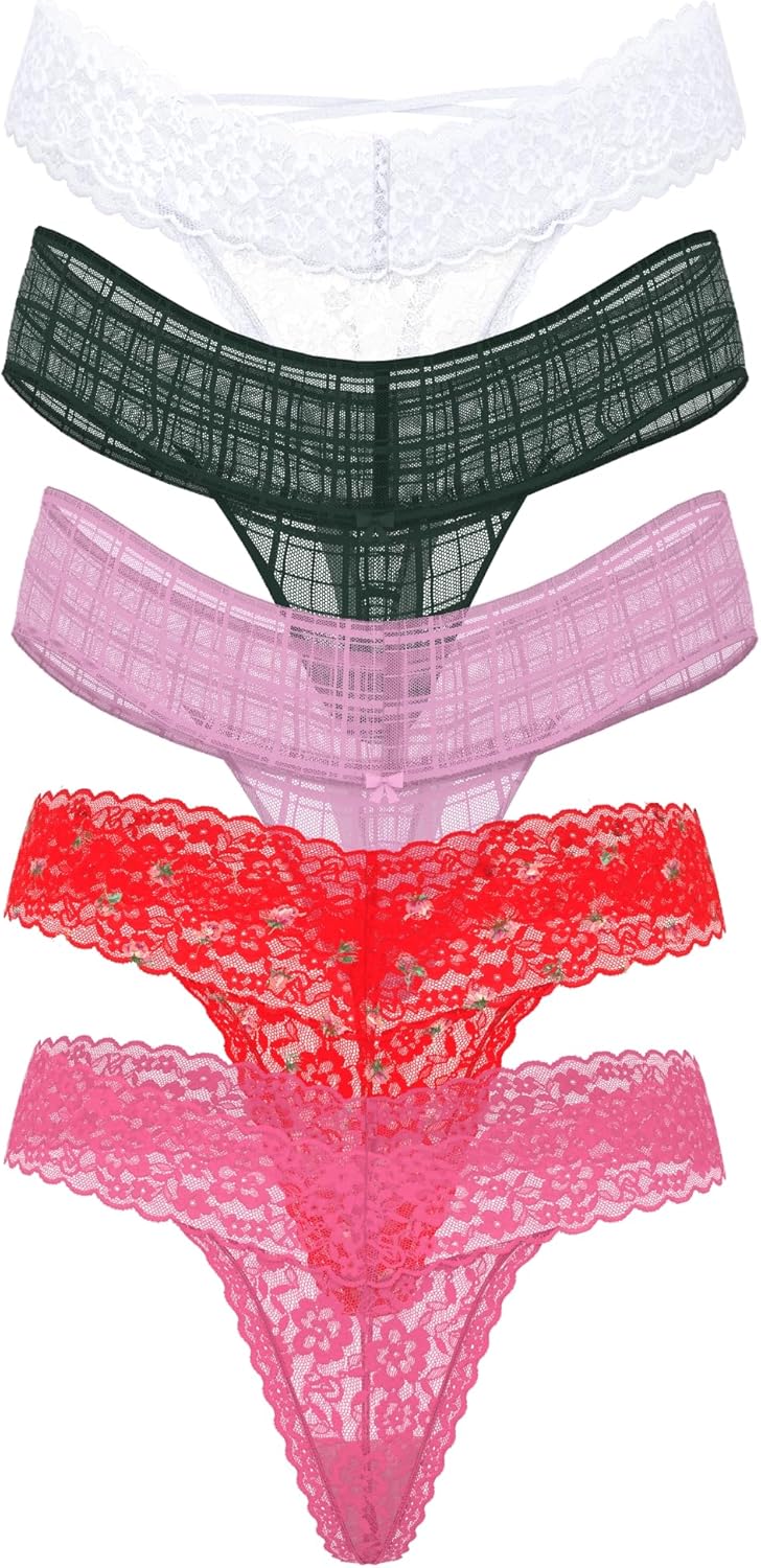 Victoria's Secret Women's Lace Thong Underwear Multi Pack