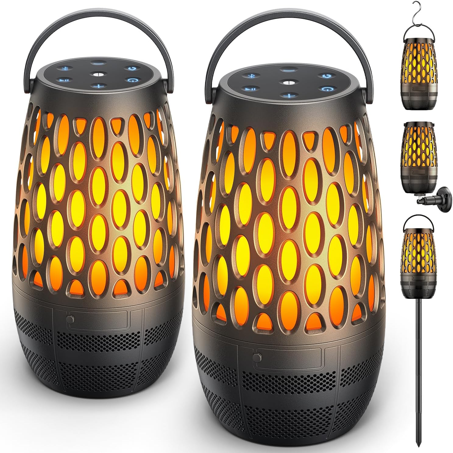 Wireless Waterproof Bluetooth Speakers: HD Sound, Multi-Sync, Flame Lights