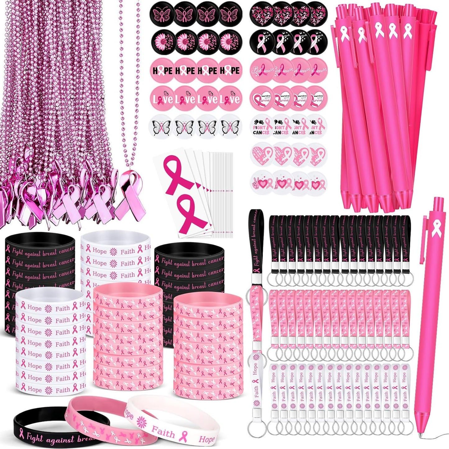 132 Pcs Breast Cancer Awareness Gifts Set for Charity Events