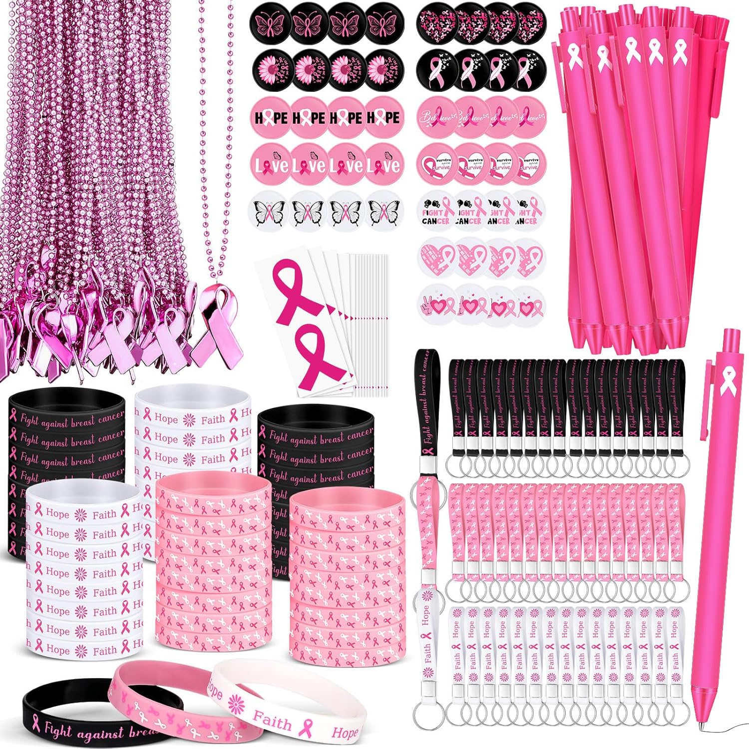 132 Pcs Breast Cancer Awareness Gifts Set for Charity Events