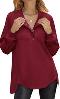 ANRABESS Women's Long Sleeve Henley Tunic Sweatshirt