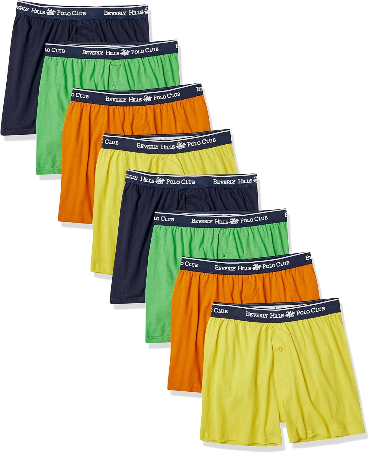 Beverly Hills Polo Club Men's 8 Pack Knit Boxer for Comfort