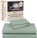 Egyptian Cotton Sheets King Size Set - Deep Pocket Sateen Luxury