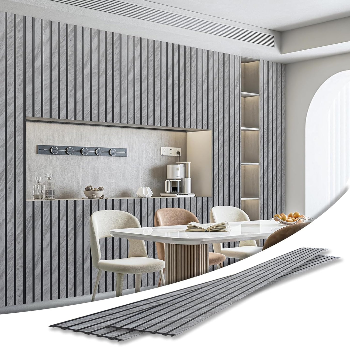Art3d Glue-On Six-Grid Wainscoting Panels for Elegant Walls