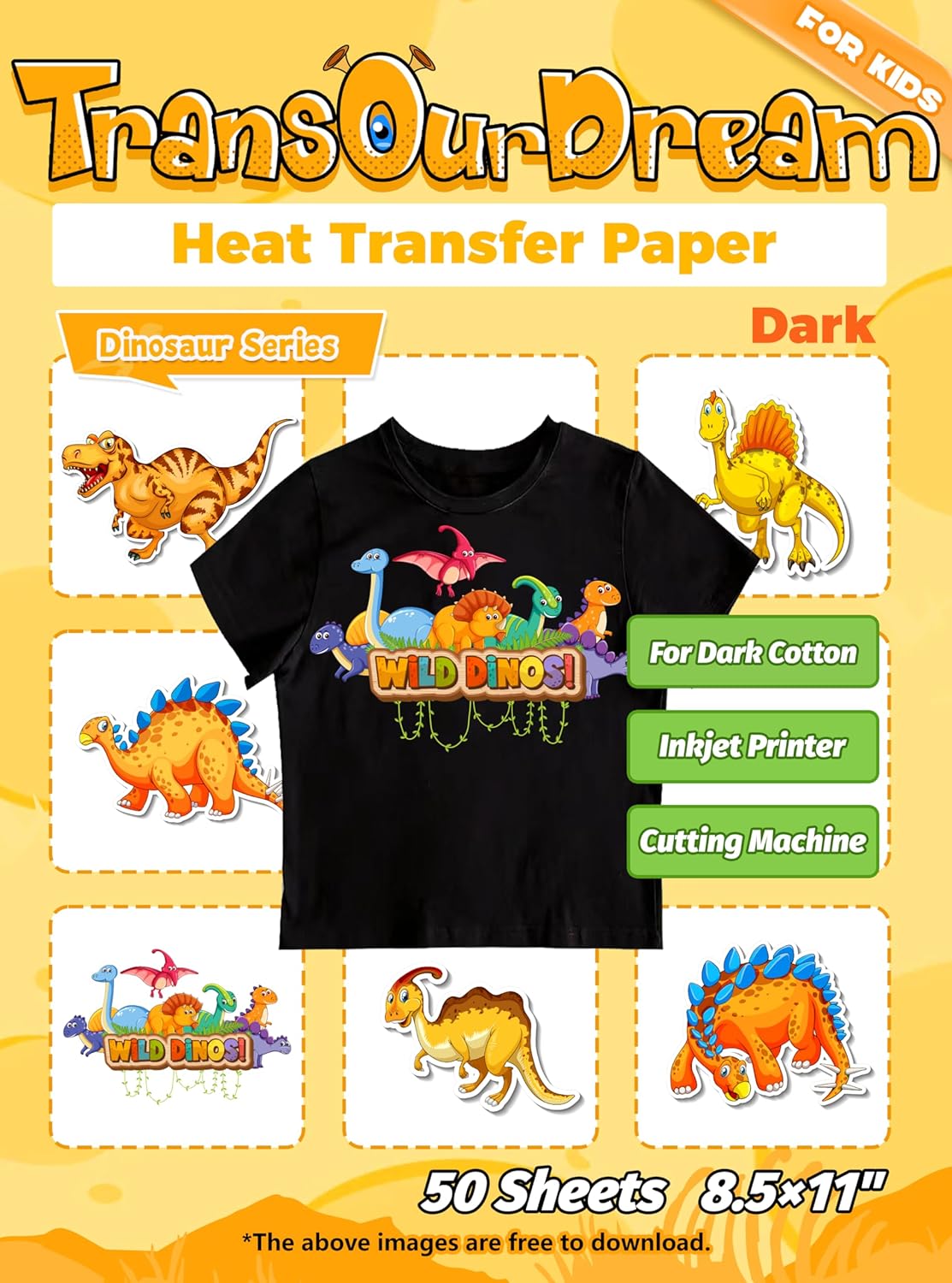 TransOurDream Dark Heat Transfer Paper for Inkjet Printers
