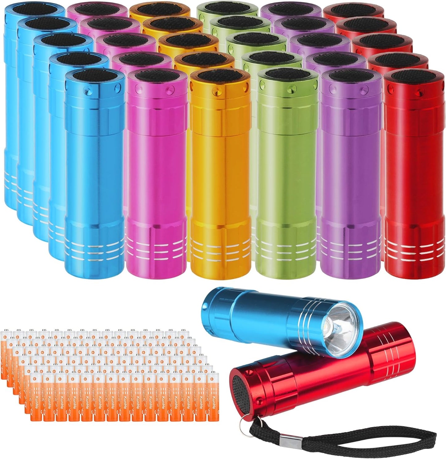 KunHe Mini Bulk Flashlights - Perfect for Parties and Emergencies