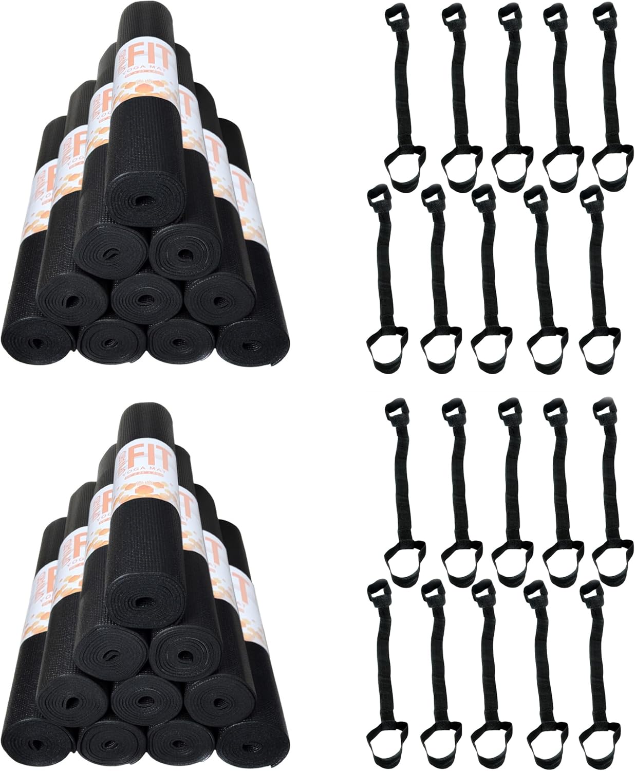 UPWARD FIT Yoga Mats 20 Pack - Bulk Bundle for Fitness 68x24