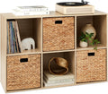 6-Cube Storage Organizer Bookcase - Customizable Light Oak