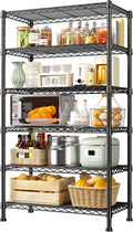 REIBII 6-Tier Metal Storage Shelves 24in x 14in x 71in - Heavy Duty