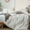 MooMee Striped Duvet Cover Set Oversized King - Soft Washed Cotton