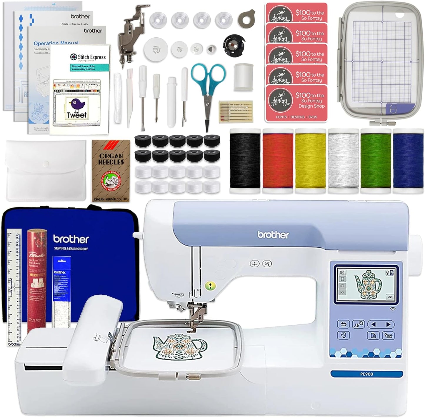 Brother PE900 Embroidery Machine Bundle: Maximize Creativity!
