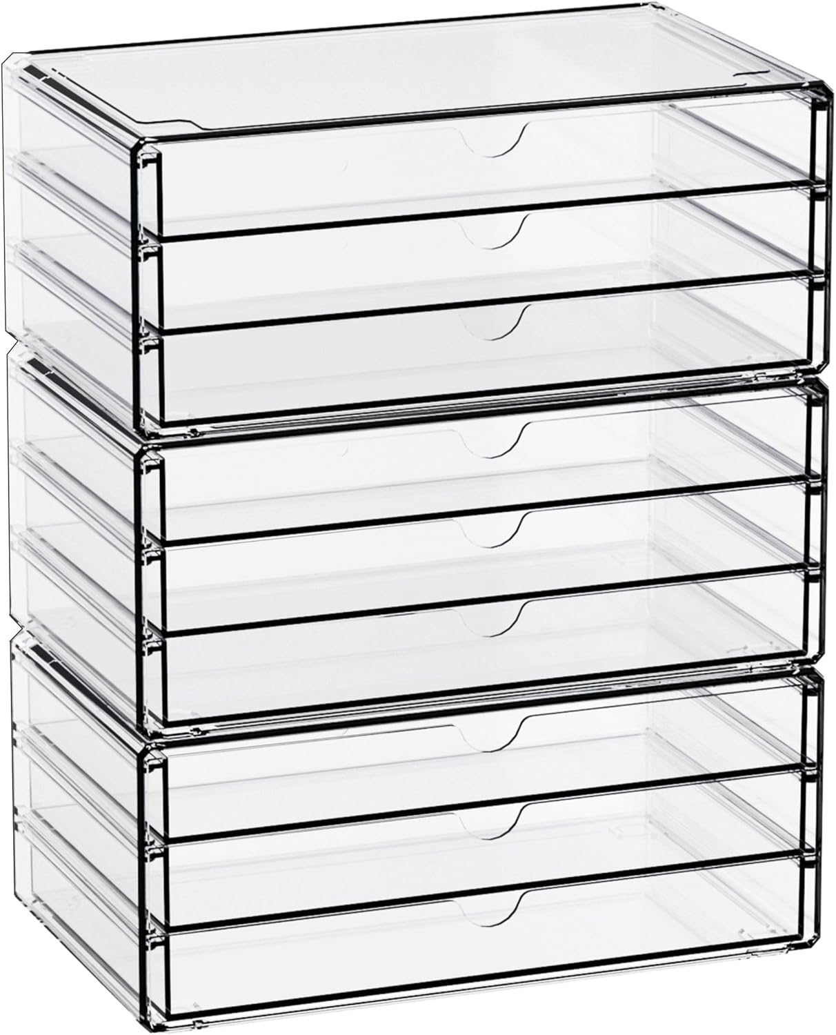 Stackable Acrylic Drawer Organizers for Office and Craft Storage
