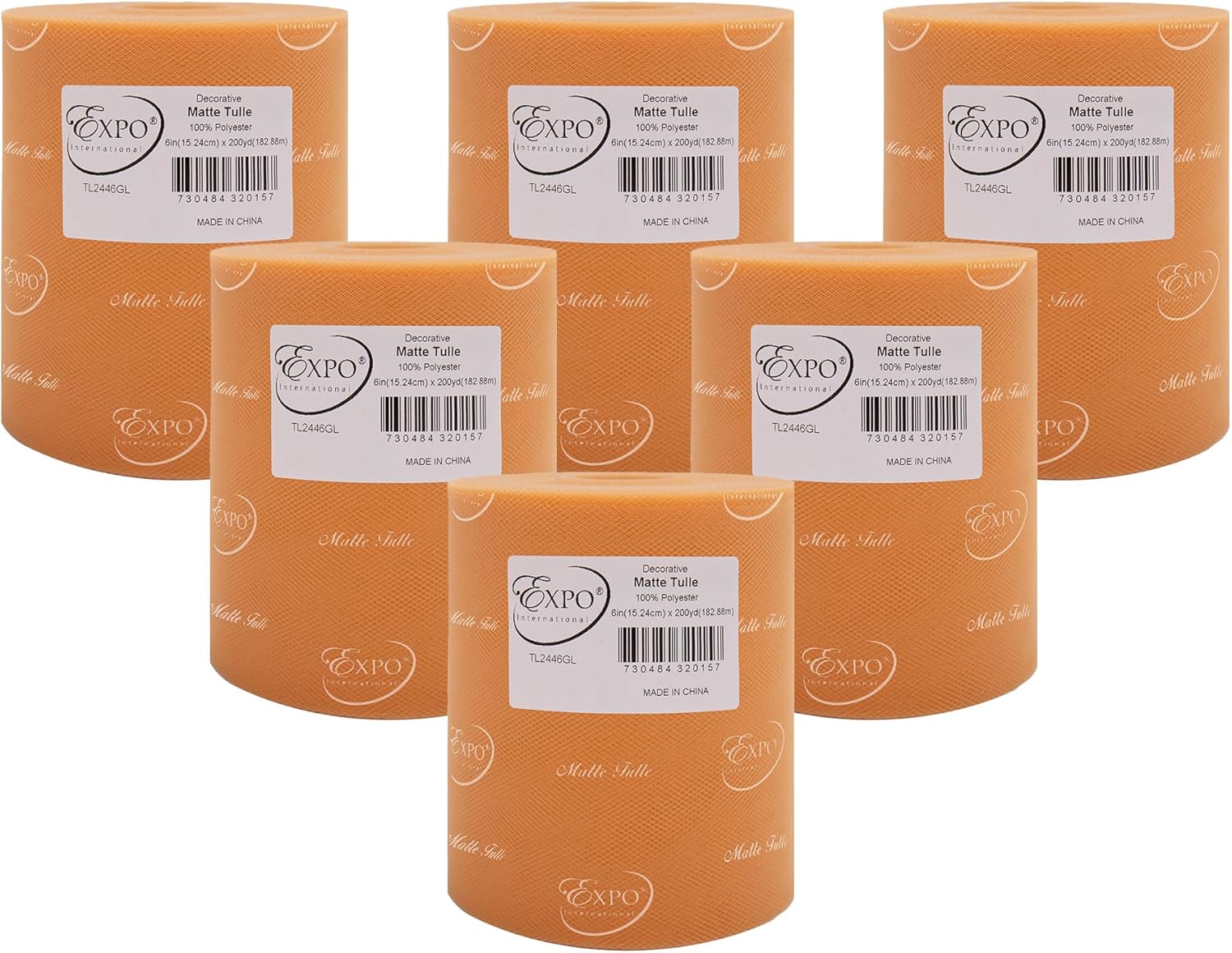 Decorative Matte Tulle Rolls in Gold for Crafting Projects