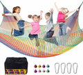 Climbing Net for Kids 9.9ft x 9.9ft Double Layer Safety Net - Rainbow