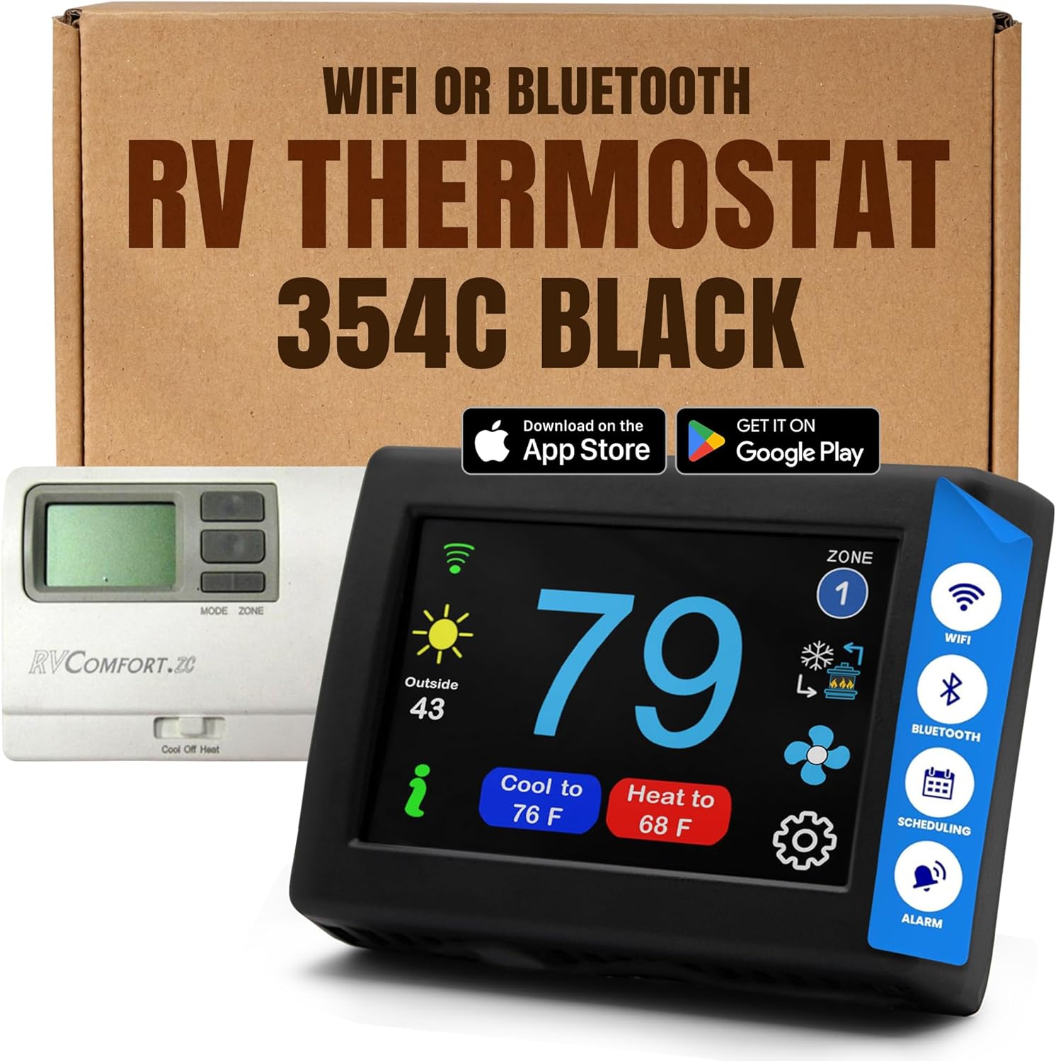 Micro-Air EasyTouch Digital RV Thermostat Replacement for Comfort