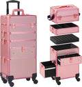 Rolling Makeup Case with Drawer - Versatile 5-in-1 Travel Case