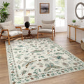 Insect Print Washable Area Rug 6x9 - Soft, Low Pile, Non-Slip