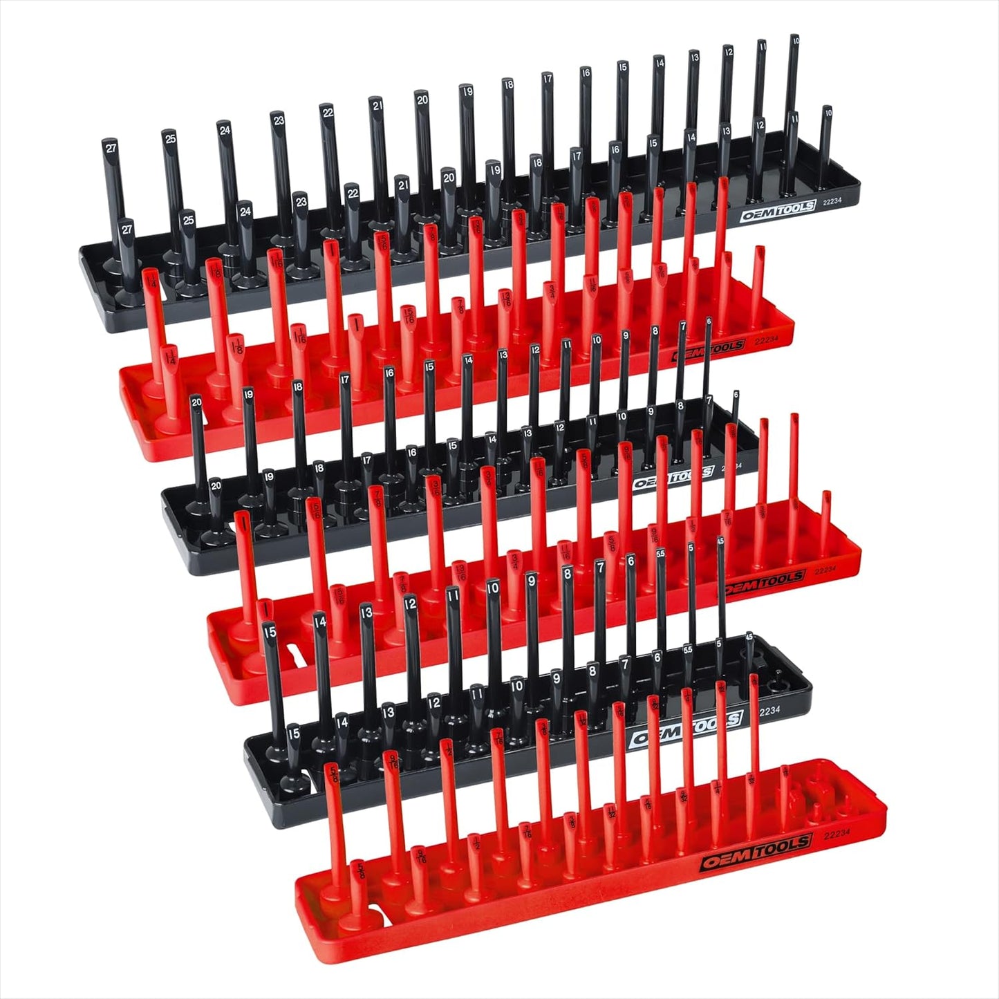 OEMTOOLS Socket Organizer for 1/4, 3/8, 1/2 Drive Sockets