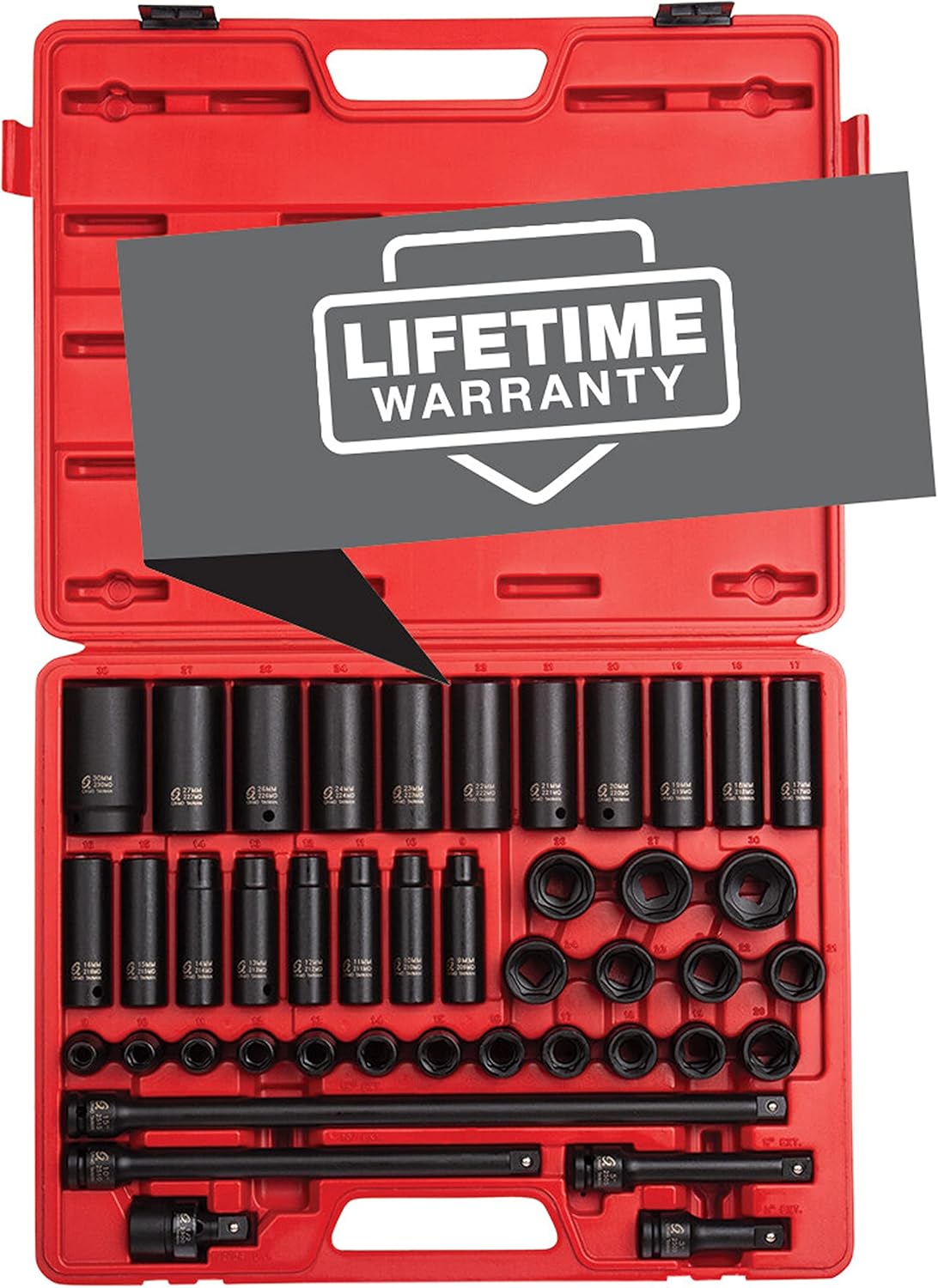 Sunex 2569 1/2 Drive Master Impact Socket Set 43 Piece Metric