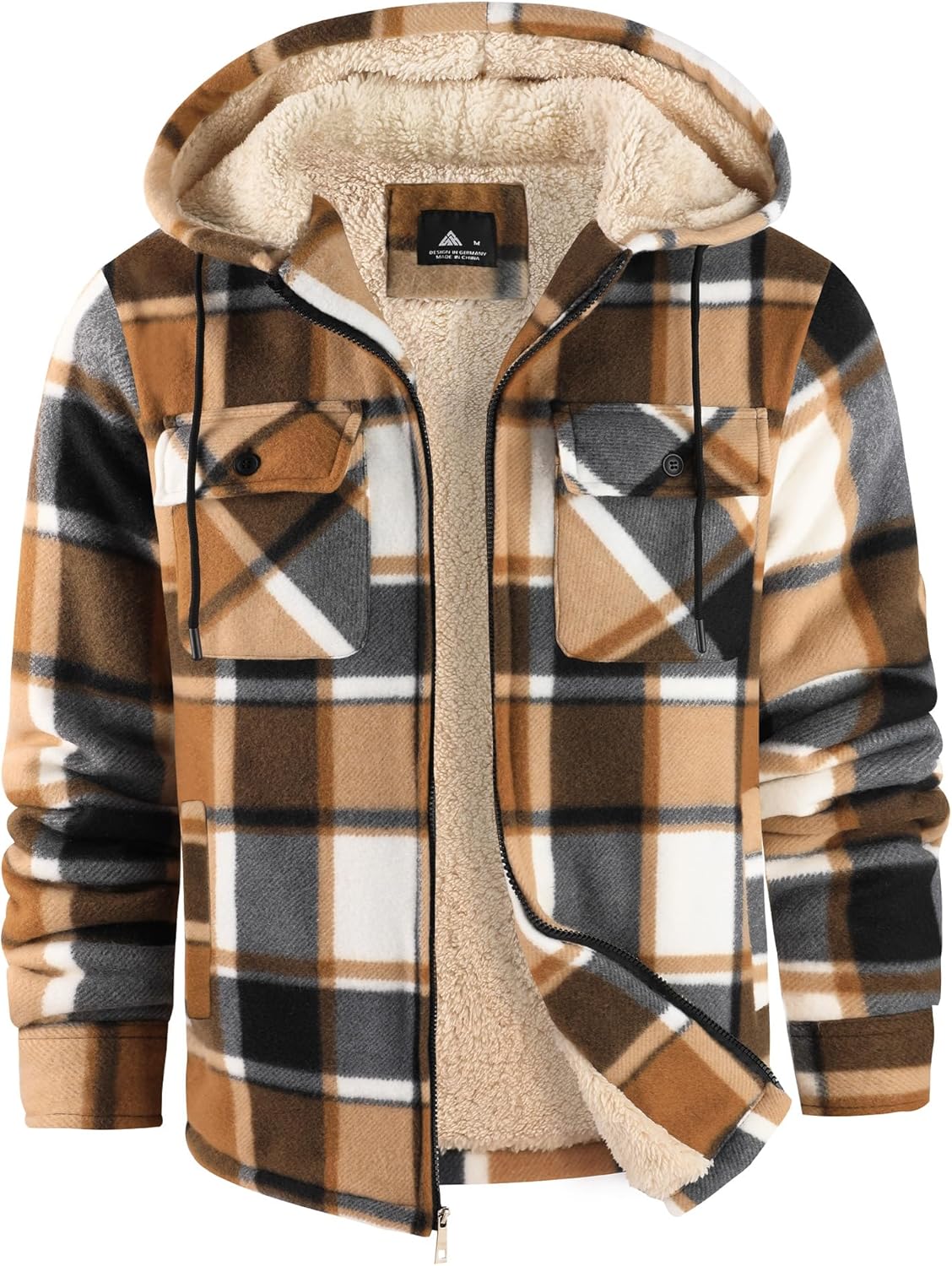 Men Winter Coat Flannel Plaid Shirt Jacket for Warmth and Style