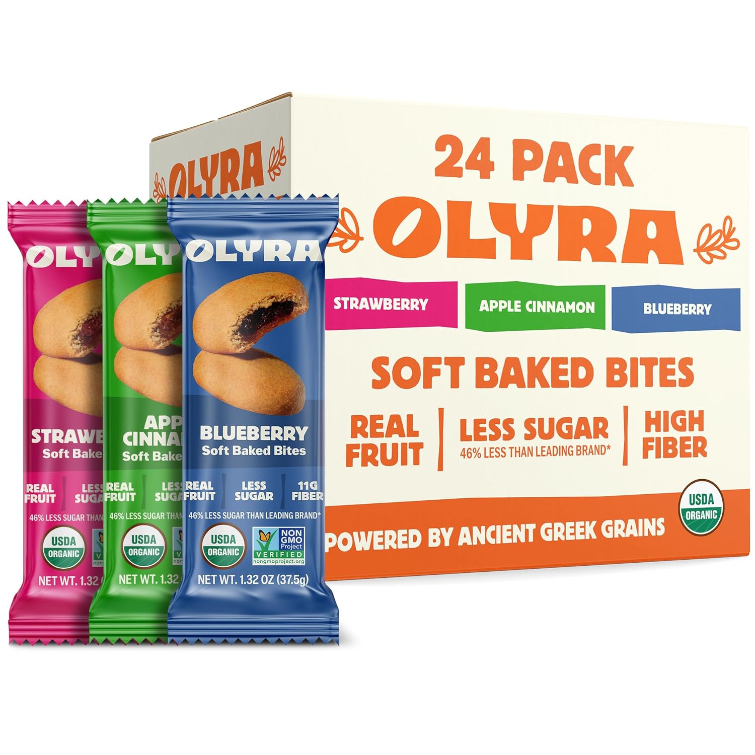 Olyra Organic Soft Baked Fruit Bars - Healthy Vegan Snacks
