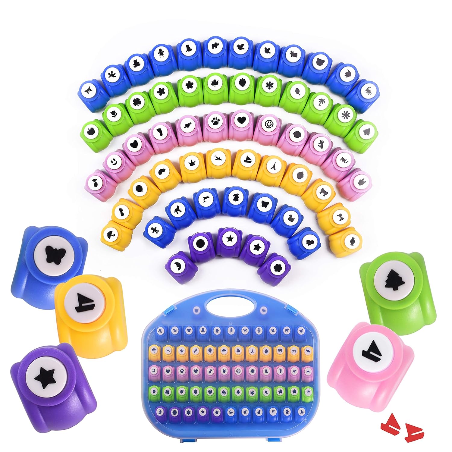 Shape Paper Punch Set for Arts and Crafts - 60 Assorted Shapes