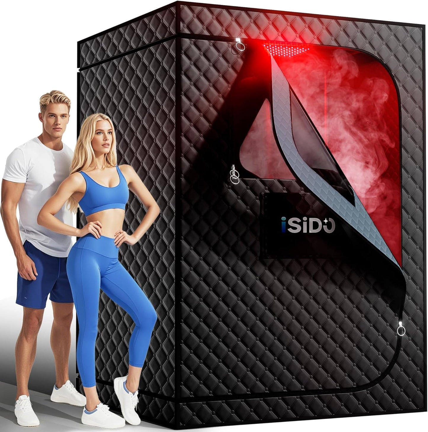Portable Infrared Steam Sauna for 2 with Red Light Therapy