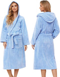 Hooded Bathrobes for Women - Soft Long Microfiber Towel Robe