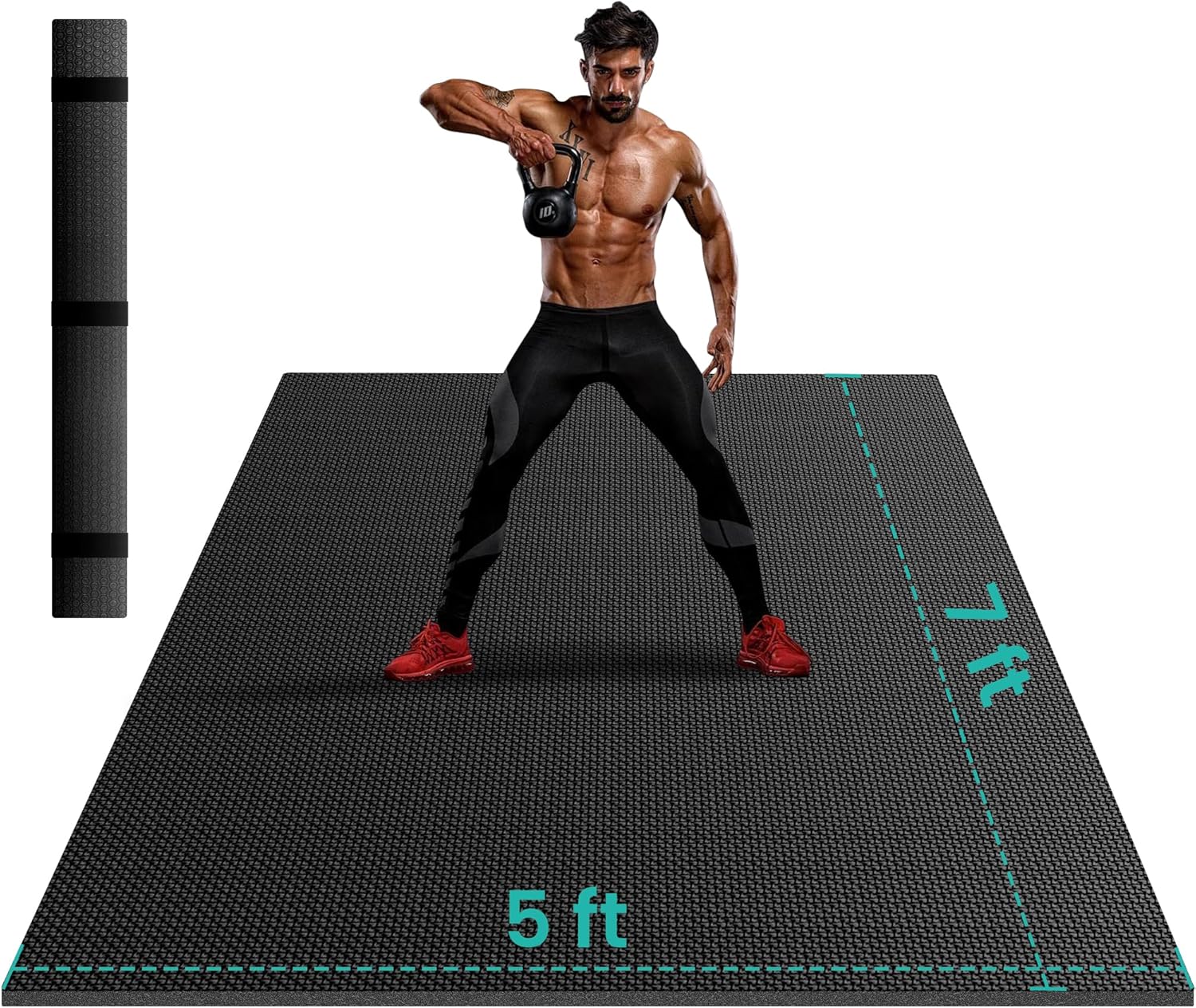 Extra Large Exercise Mat for Home Workouts, Non-Slip & Durable
