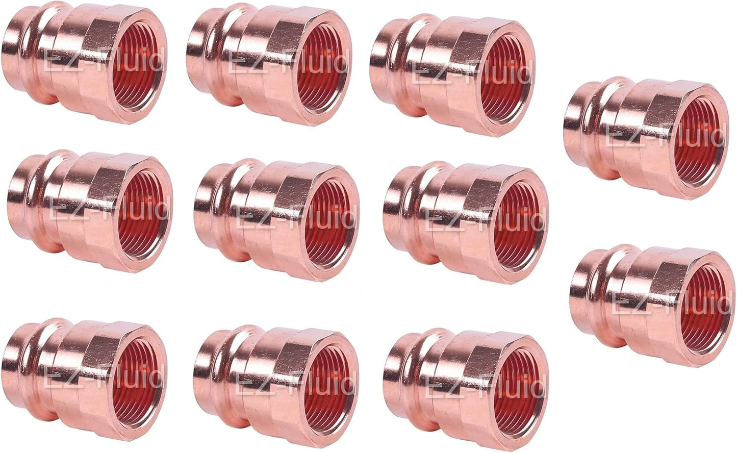 EZ-FLUID Plumbing 1/2 FIP x Press LF Copper Press Female Adapter