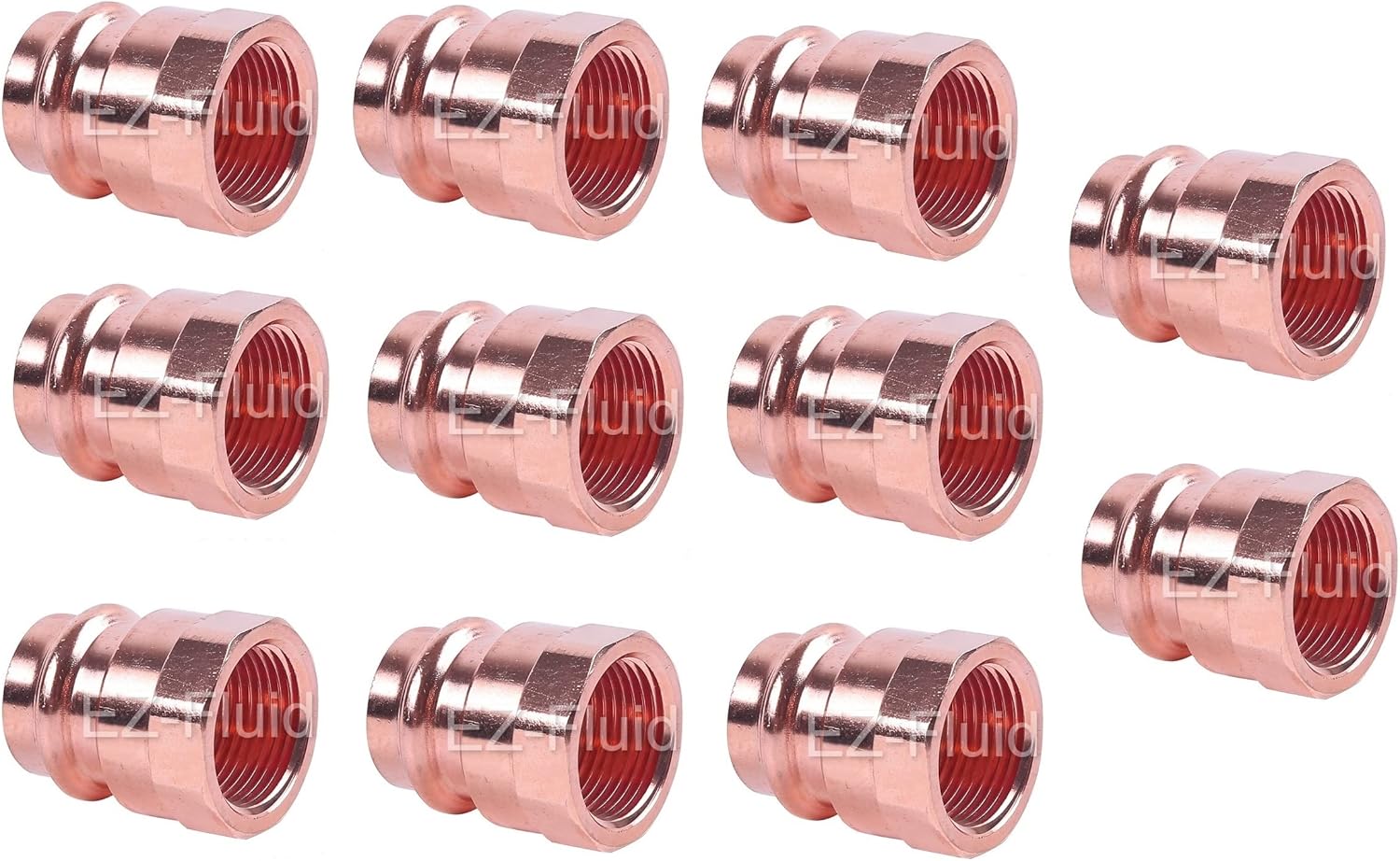 EZ-FLUID Plumbing 1/2 FIP x Press LF Copper Press Female Adapter